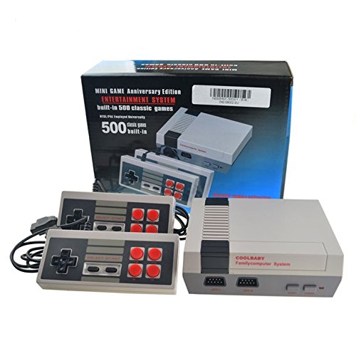 HUILING Miniconsola de juegos retro clásica NES con 500 miniconsola de videojuegos portátil para niños y adultos 